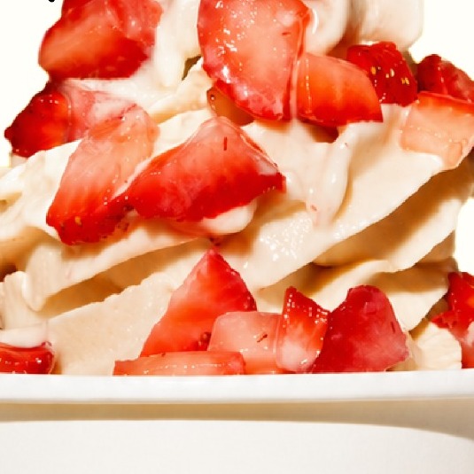 FROYO with strawberries
