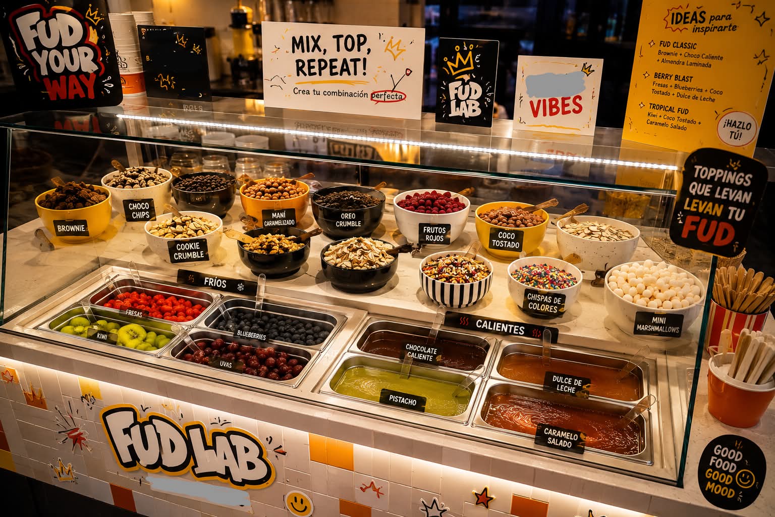 The Fud Bar, 100% natural toppings bar